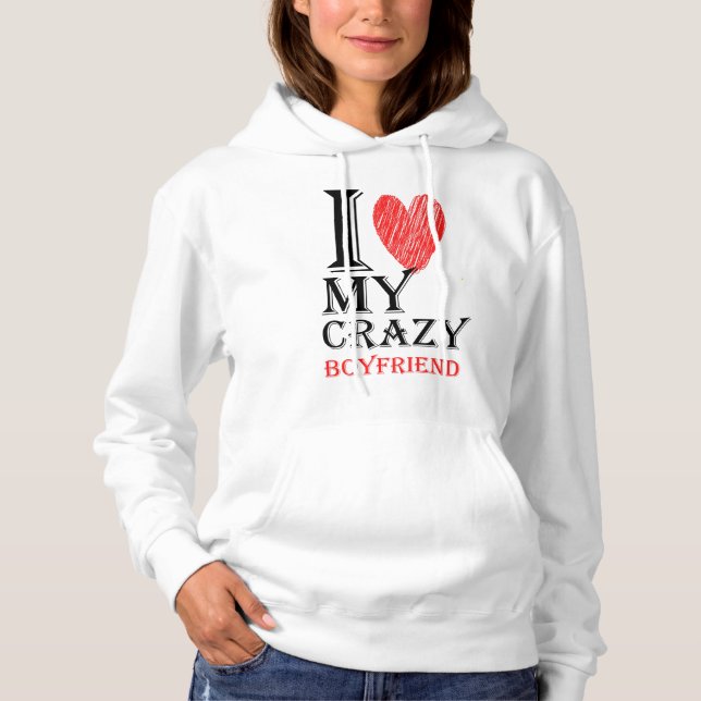 Camiseta Eu Amo Minha Namorado Purview Louca Com Coração Ve (Frente)