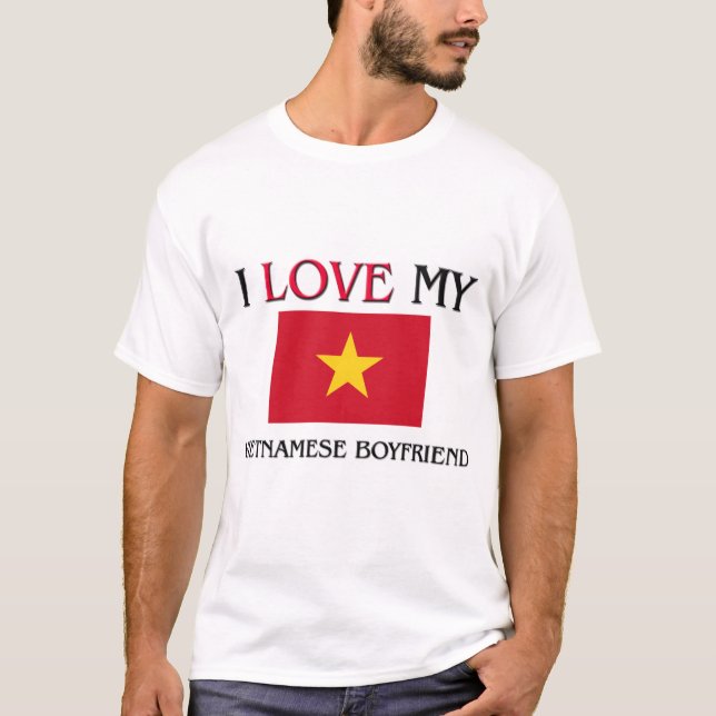 Camiseta Eu amo minha Namorado vietnamita (Frente)