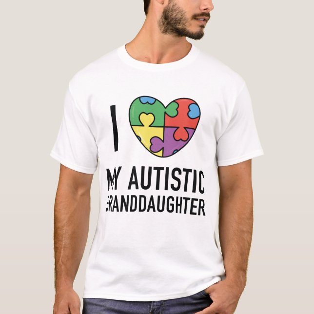 Camiseta Eu Amo Minha neta Autista (Frente)