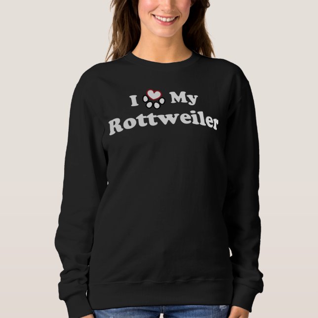 Camiseta Eu Amo Minha Pata De Cachorro Rottweiler (Frente)