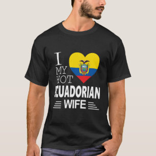 Camiseta Eu Amo Minha Sinalizador Equatoriana Quente