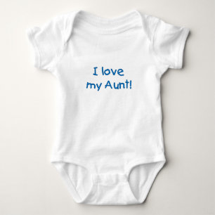 Camiseta Eu amo minha tia! (azul) Creeper infantil