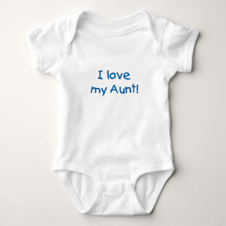 Camiseta Eu amo minha tia! (azul) Creeper infantil