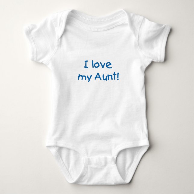Camiseta Eu amo minha tia! (azul) Creeper infantil (Frente)