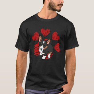 Camiseta Eu Amo Minha Trilha De Cachorro De Tricolor Corgi