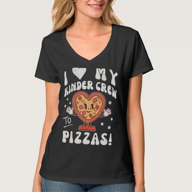 Camiseta Eu amo minha tripulação infantil para pizzas profe (Frente)