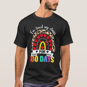 Camiseta Eu Amo Minha Turma Há 100 Dias De Escola Arco-Íris