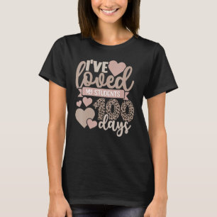 Camiseta Eu Amo Minha Turma Há 100 Dias Professor Leopardo