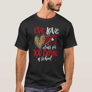 Camiseta Eu Amo Minha Turma Por 100 Dias De Escola Coração