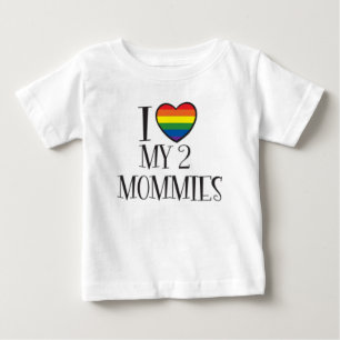 Camiseta Eu amo minhas 2 MAMÃS