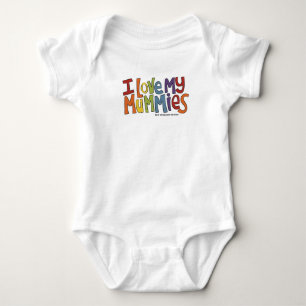 Camiseta Eu amo minhas cores do arco-íris das mamãs