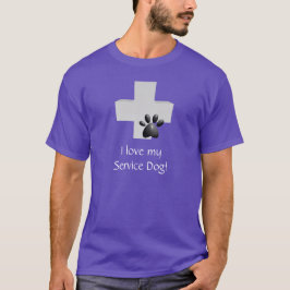 Camiseta Eu amo minhas cruz e pata do cão do serviço
