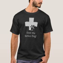 Camiseta Eu amo minhas cruz e pata do cão do serviço