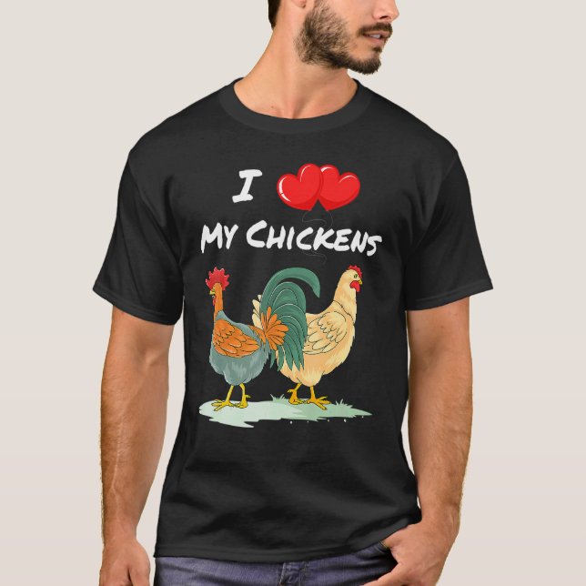 Camiseta Eu Amo Minhas Galinhas Citação de Criadores de Gal (Frente)