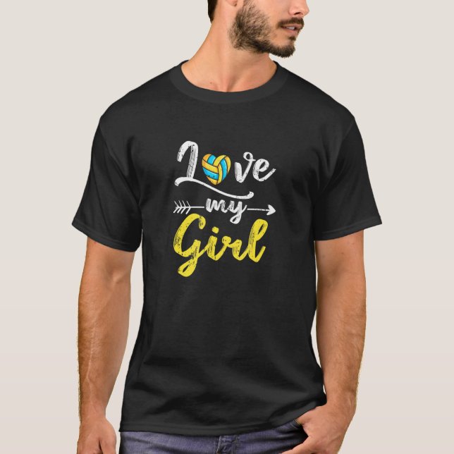 Camiseta Eu Amo Minhas Meninas Engraçadas Equipe De Voleibo (Frente)