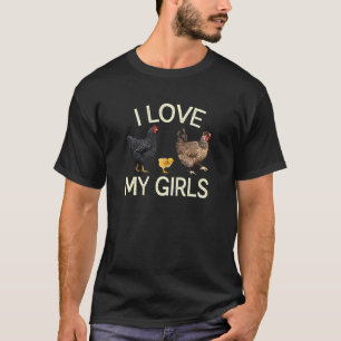 Camiseta Eu Amo Minhas Meninas Quando Galinha Fome Fazenda 