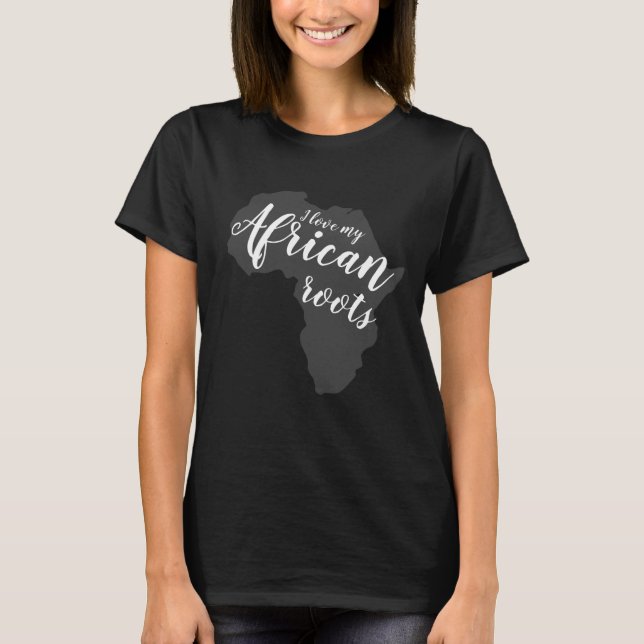 Camiseta Eu amo minhas raízes africanas (Frente)