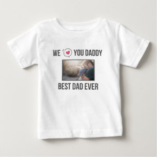 CAMISETA EU AMO MINHAS ROUPAS DE BEBÊ PAI FOTO PERSONALIZAD