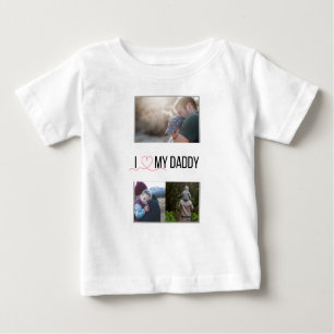 CAMISETA EU AMO MINHAS ROUPAS DE BEBÊ PAI FOTO PERSONALIZAD