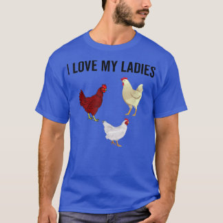 Camiseta Eu Amo Minhas Senhoras Engraçadas Galinhas Farmant