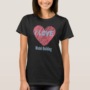 Camiseta Eu Amo Modelo Construindo Hobby De Imagens Coraçõe