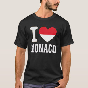 Camiseta Eu Amo Mônaco Coração Souvenir Orgulho dos Amantes