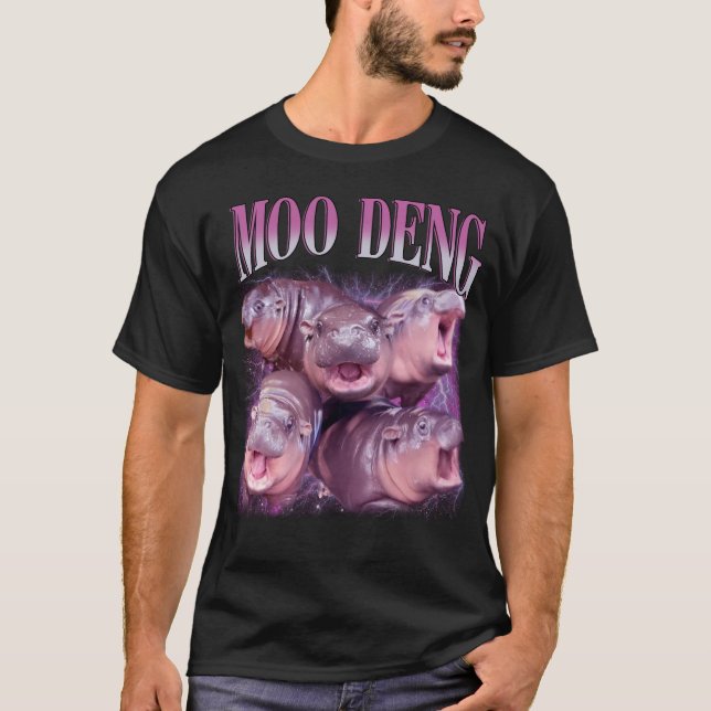 Camiseta Eu amo Moo Deng Bootleg Eu te amo Bouncy Pig (Frente)