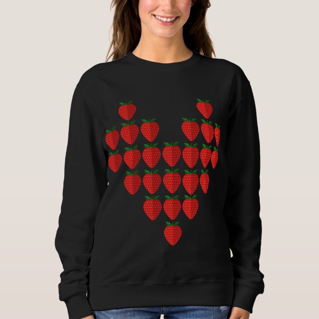 Camiseta Eu Amo Morangos Berry Fruta Arte (Frente)
