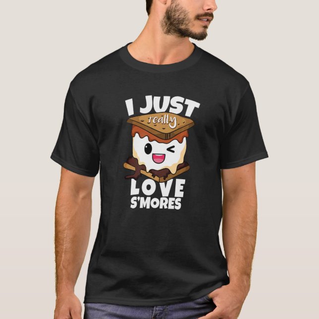 Camiseta Eu Amo Muito S'mores Acampando Toddler Boy Sm (Frente)