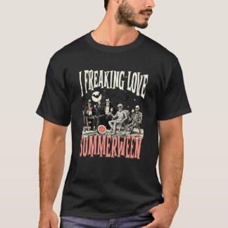 Camiseta Eu Amo Muito Summerentre o Skelet do Dia das Bruxa