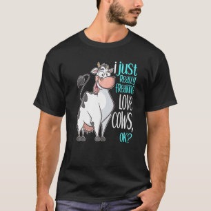 Camiseta Eu Amo Muito Vacas Gif De Vaca Para Crianças Adult