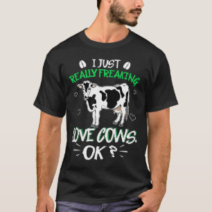 Camiseta Eu Amo Muito Vacas Vaca Para Crianças Adultos
