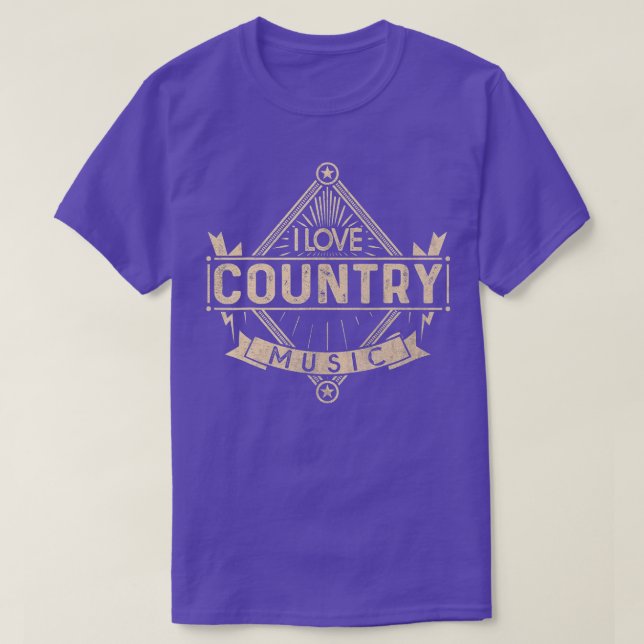 Camiseta Eu Amo Música country (Frente do Design)