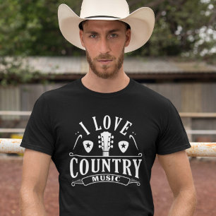 Camiseta Eu Amo Música country