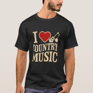 Camiseta eu Amo Música Country Engraçado Banjo & Músico de
