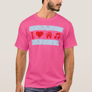 Camiseta Eu Amo Música da Casa de Chicago - Flag Dj Rave Ed