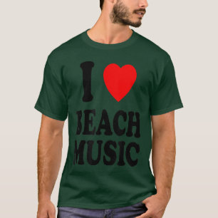 Camiseta Eu Amo Música de Praia Família retrô