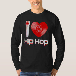 Camiseta Eu amo música Hip Hop fã de Rap Breakdance Dj Casu