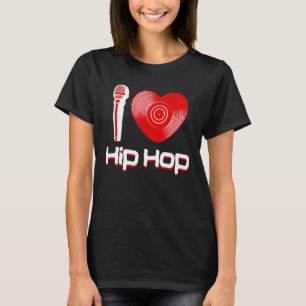 Camiseta Eu amo música Hip Hop fã de Rap Breakdance Dj Casu