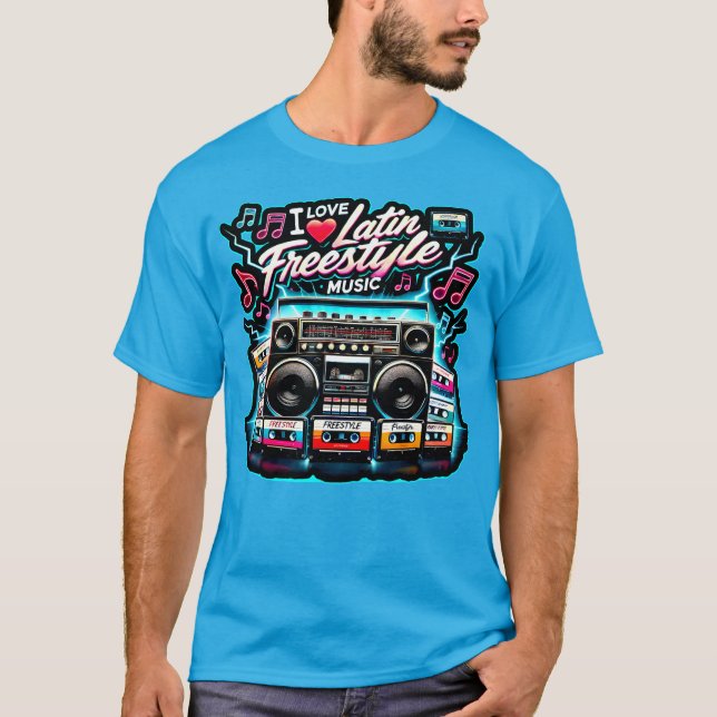Camiseta Eu Amo Música Latino Livre (Frente)
