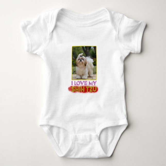 Camiseta Eu amo My Shih Tzu (Frente)