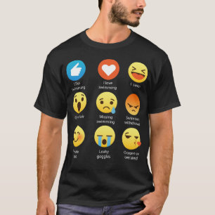 Camiseta Eu amo nadar o T engraçado do Emoticon de Emoji