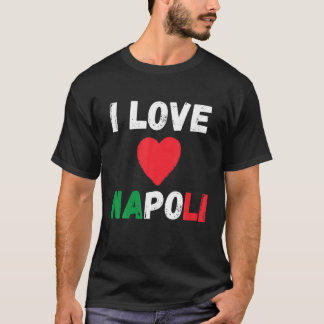 Camiseta Eu Amo Napoli I Coração Itália Viagem da Família N