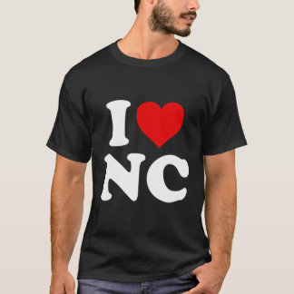 Camiseta Eu Amo Nc Heart North Carolina