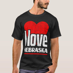 Camiseta Eu Amo Nebraska Melhor Estado de Origem Eu Coraçã