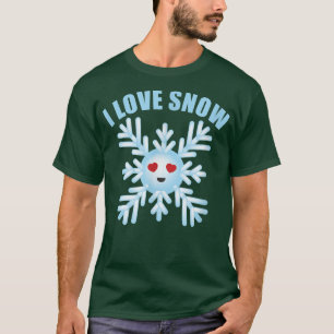 Camiseta Eu Amo Neve De Inverno De Esportes De Neve Snowman