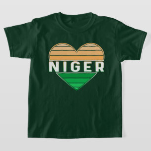 Camiseta Eu Amo Níger, Coração Nígeriano