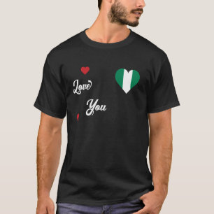 Camiseta Eu amo Nigéria com bandeira nigeriana em um Níger 