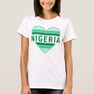 Camiseta Eu Amo Nigéria, Coração nigeriana