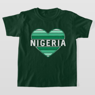 Camiseta Eu Amo Nigéria, Coração nigeriana